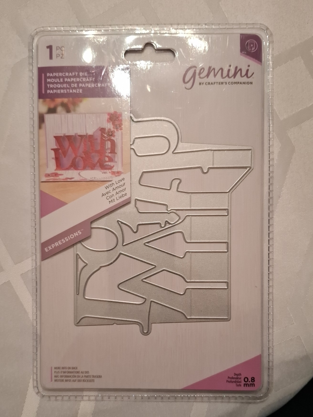 Gemini Expressions 'With Love' Silver Papercraft Die - Crafting Accent